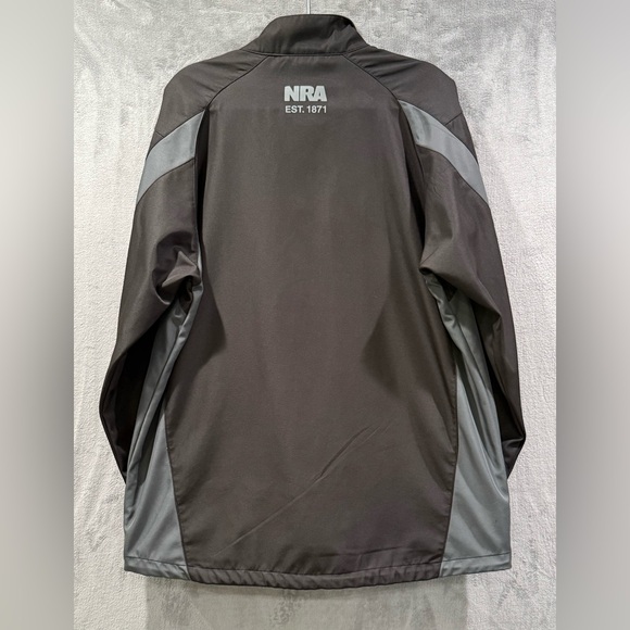 NRA Men’s Soft Shell Jacket Full Zip Black And Grey Size XL - Picture 9 of 9